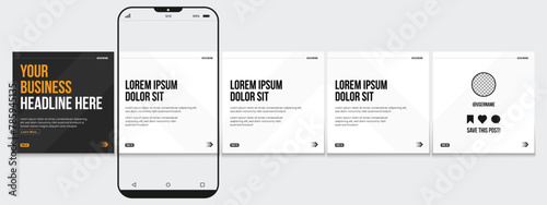Set of LinkedIn carousel post, social media Instagram carousel post, modern and editable business carousel template design