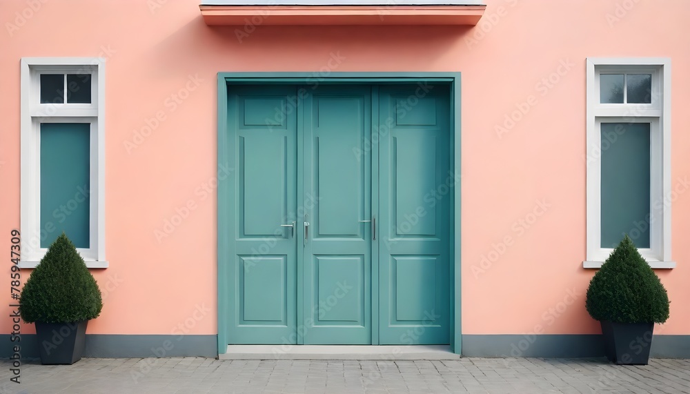 A door on a tone on tone background.