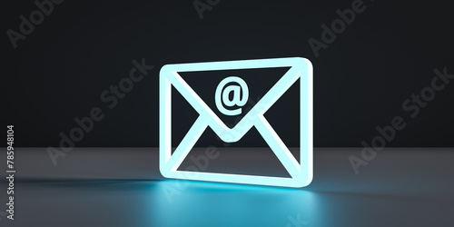E-mail icon and symbol concept background. 3d rendering