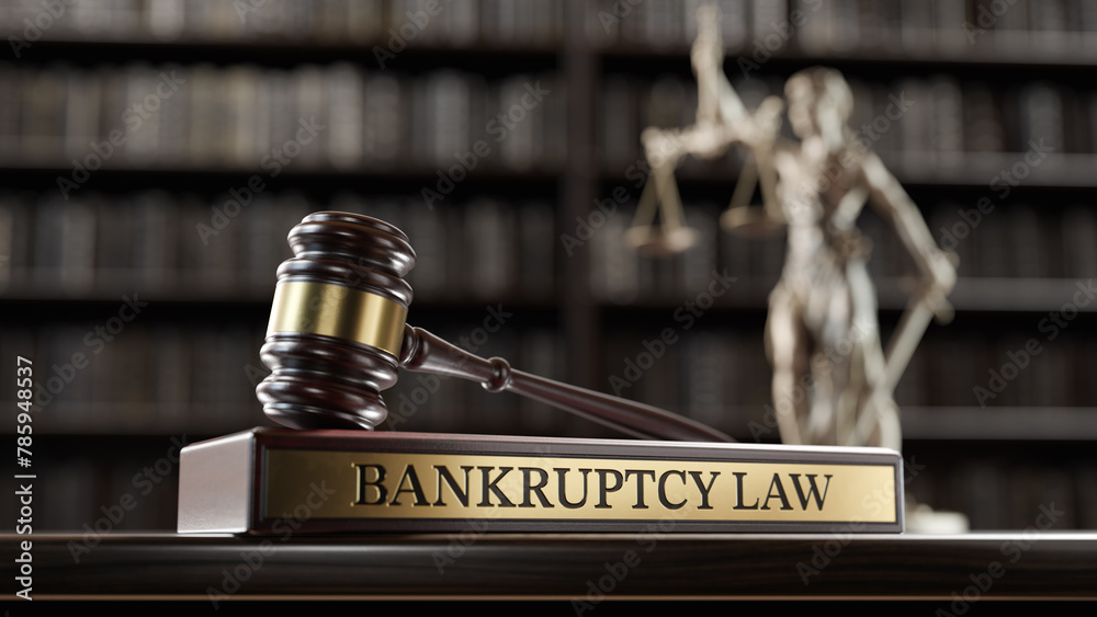 Φωτογραφία Bankruptcy Law:: Judge's Gavel as a symbol of legal system, Themis is the goddes
