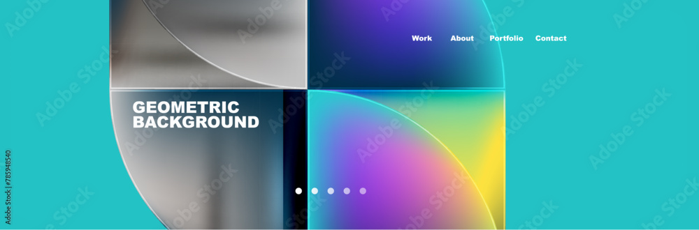 A vibrant geometric background featuring circles and squares in magenta and rainbow colors on an electric blue backdrop. This multimedia design is perfect for tech gadgets and waterthemed projects A vibrant geometric background featuring circles and squares in magenta and rainbow colors on an electric blue backdrop. This multimedia design is perfect for tech gadgets and waterthemed projects