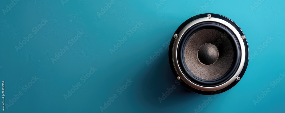 orange speaker with a contrasting deep teal backdrop highlights modern sound technology and design.