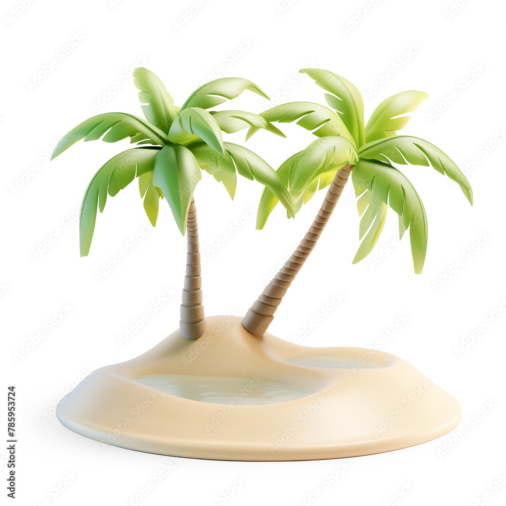 Fototapeta premium 3d coconut tree on the sand
