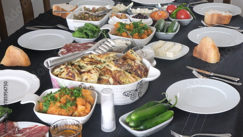 Turkish Breakfast with Vegetables and Cheese