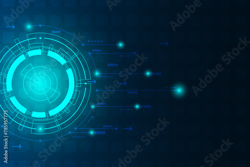 Technology background with element of science. Network and connection idea with shine light. Concept 3