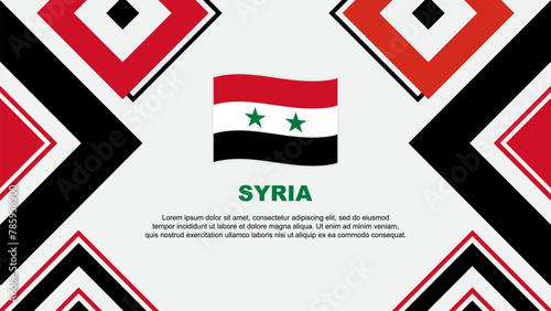 Syria Flag Abstract Background Design Template. Syria Independence Day Banner Wallpaper Vector Illustration. Syria Independence Day