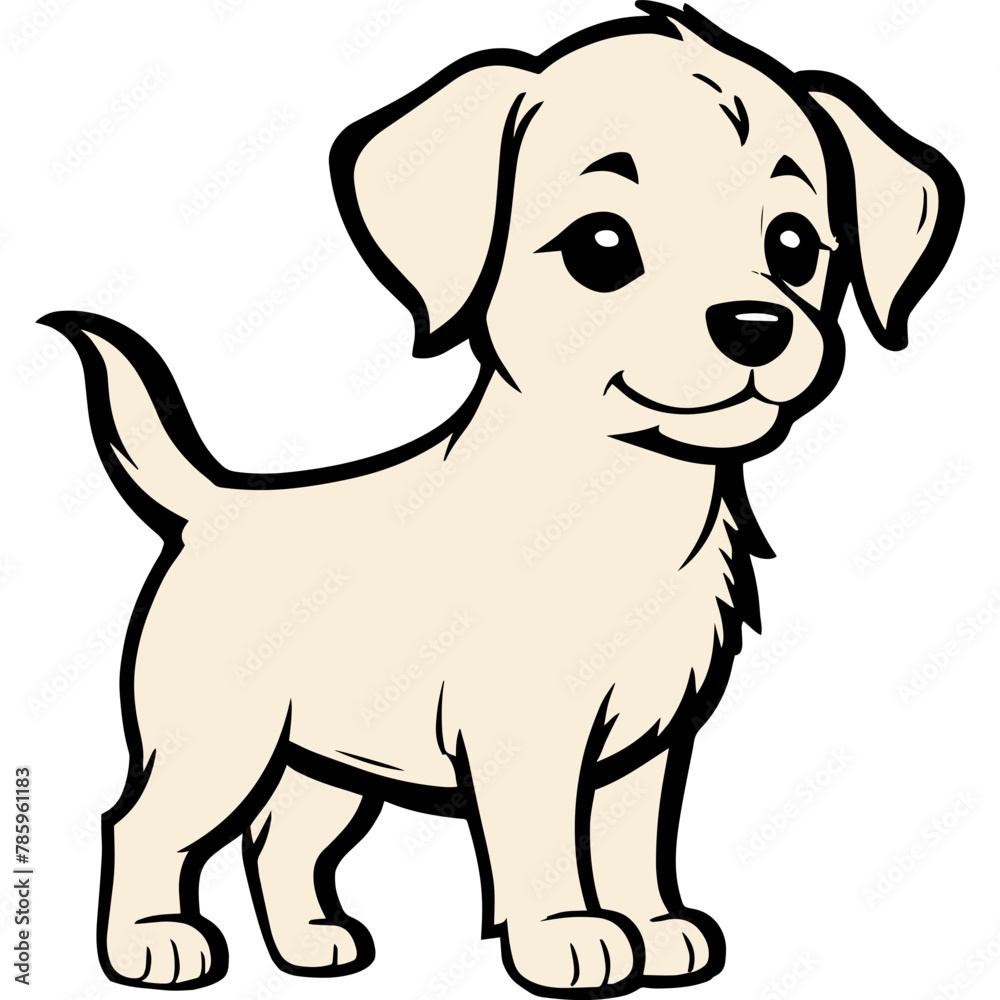 Cute Puppy Dog for Children Book Illustration Cute Puppy Dog for Children Book Illustration