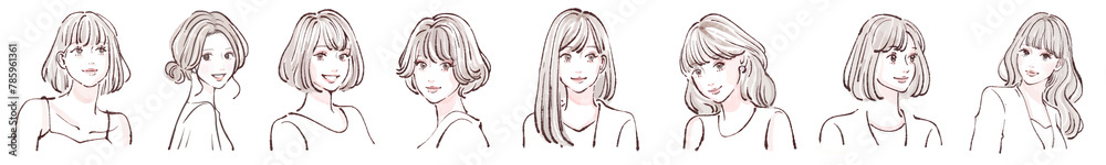 女性・女の子のイラスト素材セット 女性・女の子のイラスト素材セット