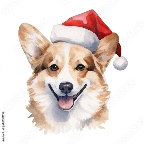 Pembroke welsh corgi dog watercolor illustration. Cute pet, animal painting © Pixel Pine