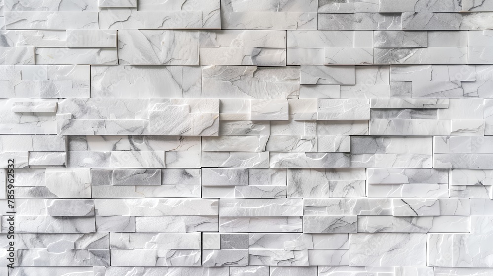 Fototapeta premium White Textured Marble 3D Wall Tiles