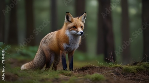 Red fox in the forest Generative Ai