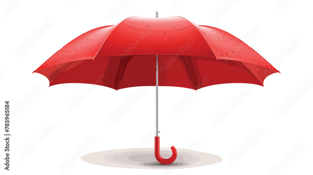 Red blank classic round rain Umbrella. Photo Realisting
