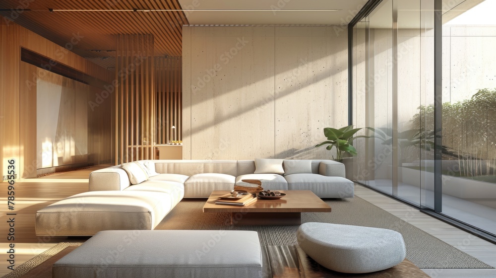 Modern Living Room with Natural Light and Elegant Furniture Modern Living Room with Natural Light and Elegant Furniture