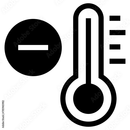 temperature minus icon, simple vector design