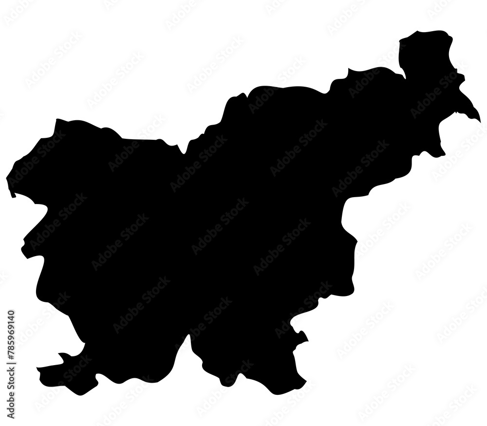 Map of slovenia isolated on transparent background.