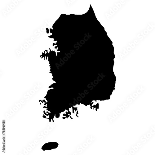 Map of south korea isolated on Transparent background. photo