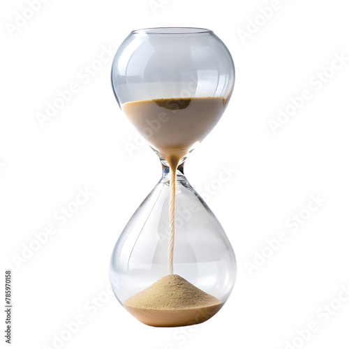 Sand hourglass isolated on transparent a background
