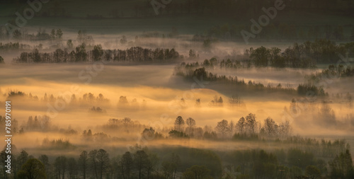 Misty landscape of a mountain valley.,Karkonosze,Poland © Mike Mareen