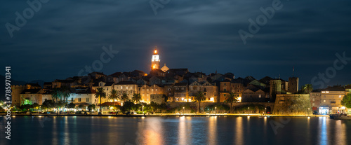 Panorama of the chistorical town of Korcula on the island of Korcula, Croatia