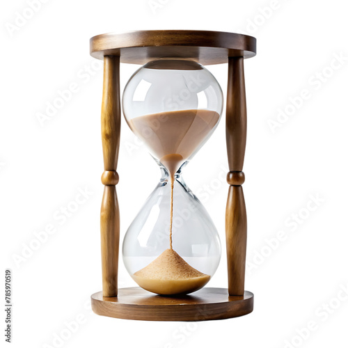 Sand hourglass isolated on transparent a background