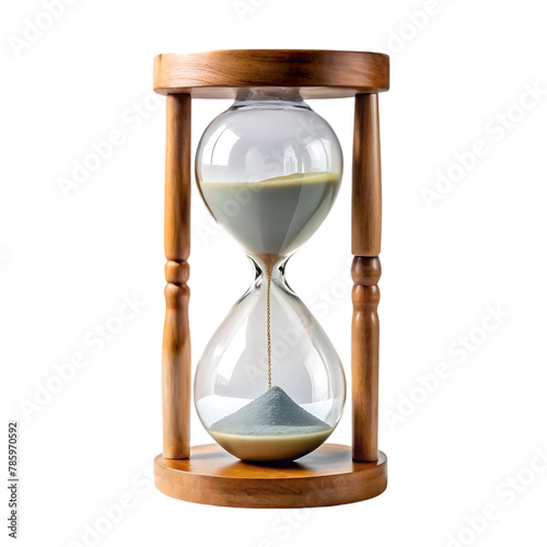 Sand hourglass isolated on transparent a background