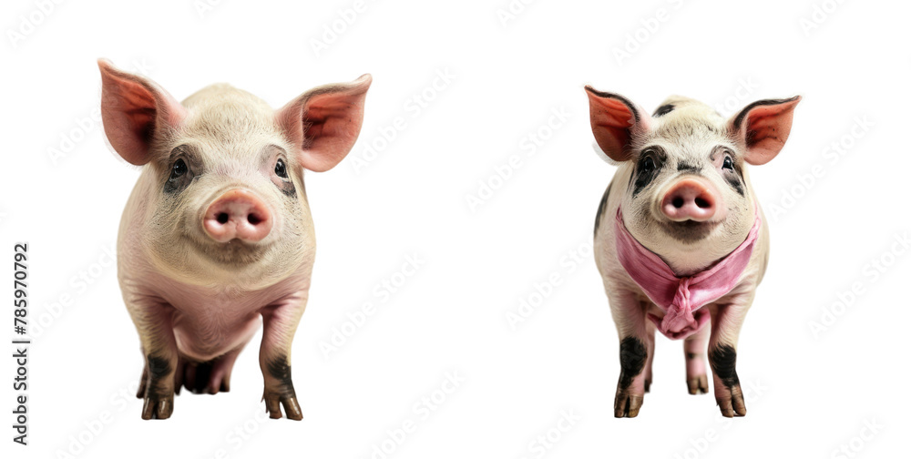 set of pig isolated on transparent background