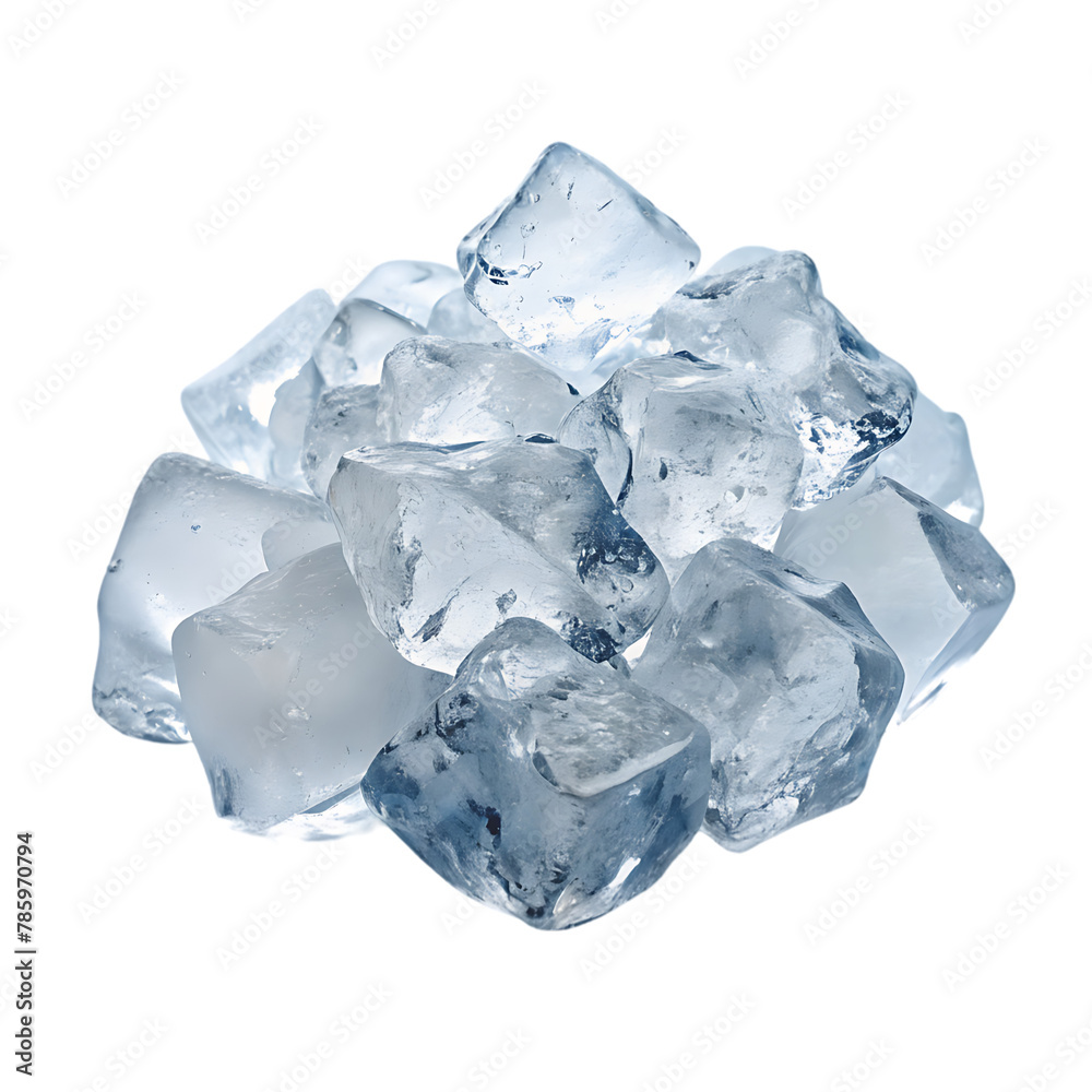 ice cubes on transparent background 3d rendering