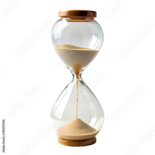 Sand hourglass isolated on transparent a background