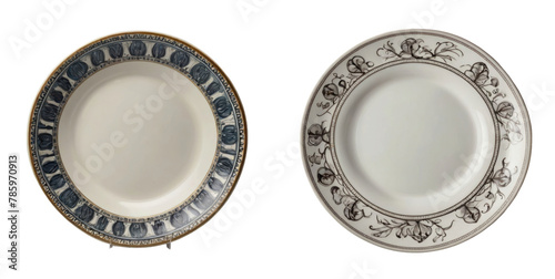 set of plate isolated on transparent background
