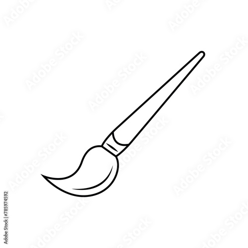 Simple paint related line icon. brushes icon, paint plate icon. vector illustration. photo