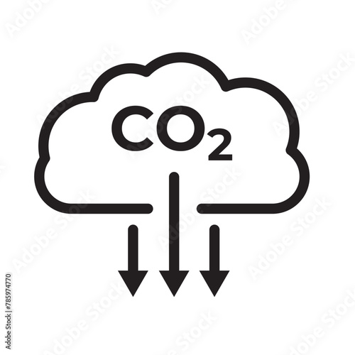 CO2 emissions icon. Ecology and environment symbol. Sign vector carbon dioxide pollution. Used in web , templates . Isolated on white background in eps 10.