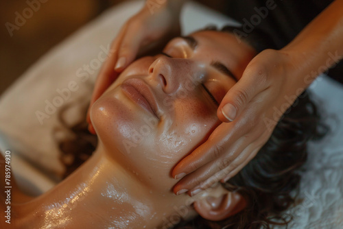 woman facial massage 