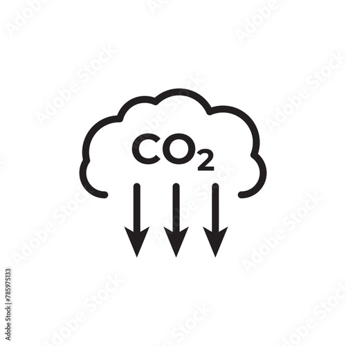 CO2 emissions icon. Ecology and environment symbol. Sign vector carbon dioxide pollution. Used in web , templates . Isolated on white background in eps 10.
