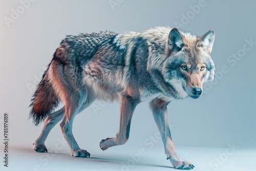  Illustration of a Gray Wolf or Canis lupus
