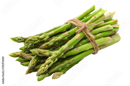 Asparagus in bunches, green
.Isolated on white background.