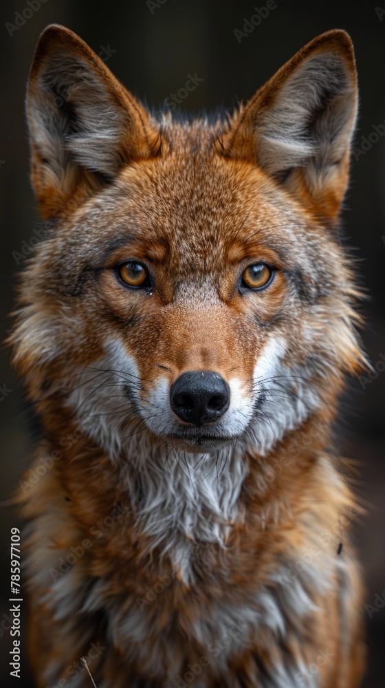 portrait Dingo wolf in natural environment