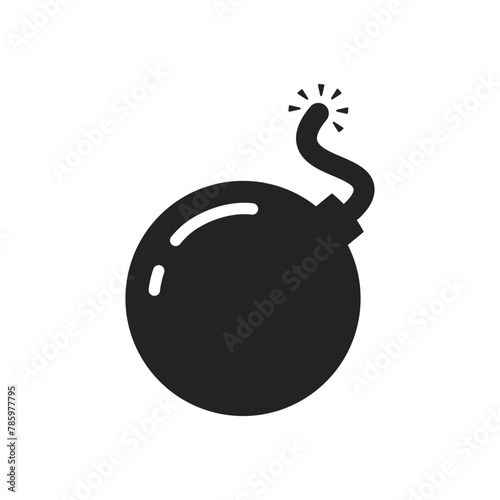 Isolated pictogram icon of explosive item, fireworks, bomb for industrial safety sign