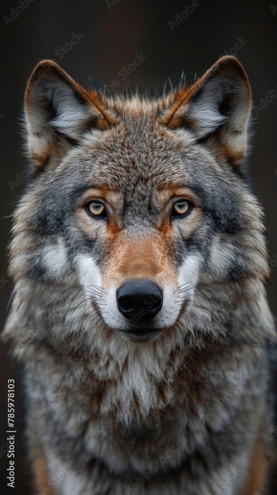 portrait Northwestern wolf in natural environment portrait Northwestern wolf in natural environment