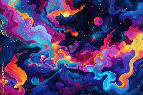 Abstract colorful Psychedelic Pattern background