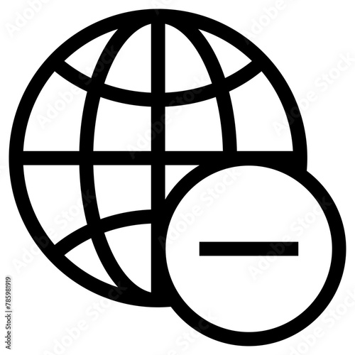 global minus icon, simple vector design