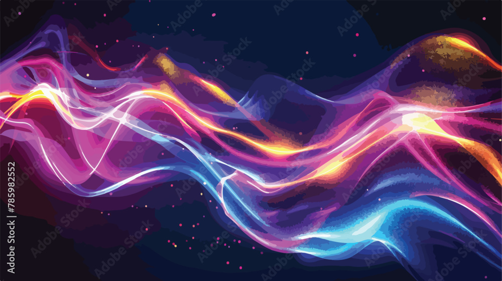 Luminous neon shape wave abstract light effect vector 