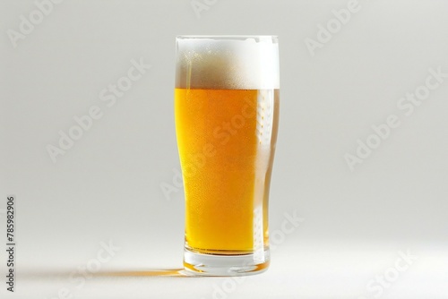 Glass of beer isolated on a white background,  Beer in a glass