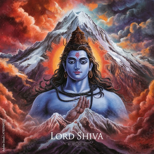 Maha Shivratri, Illustration Of Lord Shiva. Illustration for maha Shivratri. photo
