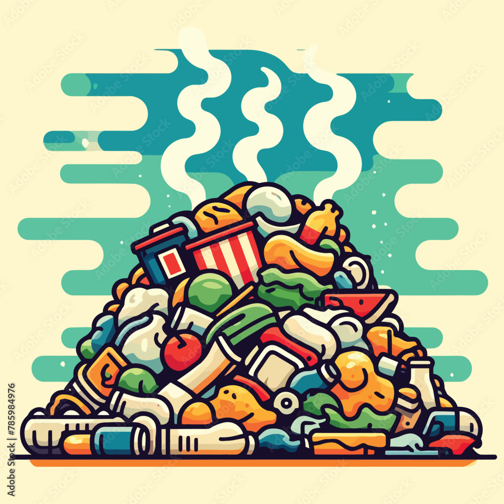 illustration of a pile of garbage emitting a foul odor