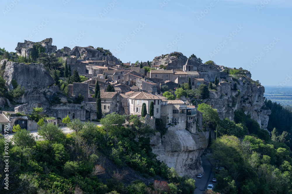 Panorama of the beautiful village Les Baux de Provence, France.