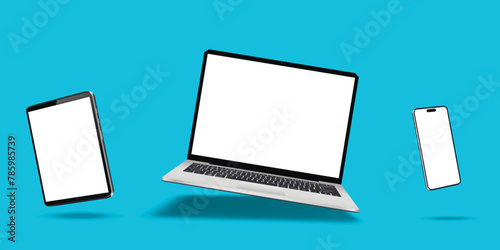Laptop, phone and tablet floating devices