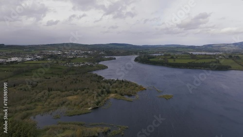 Blessington Lakes in County Wicklow - 4K Cinematic Drone Shot - Ireland photo