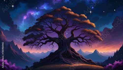 fantasy large majestic tree with branch photo