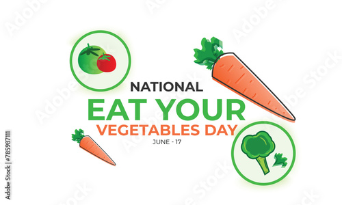 National Eat your vegetables day. background, banner, card, poster, template. Vector illustration.