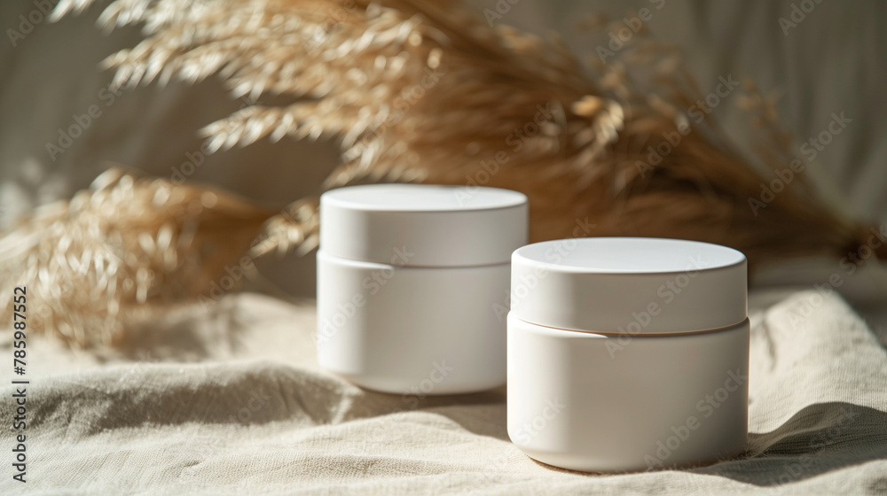 Template for Two white case for cosmetic cream package. Template for Two white case for cosmetic cream package.
